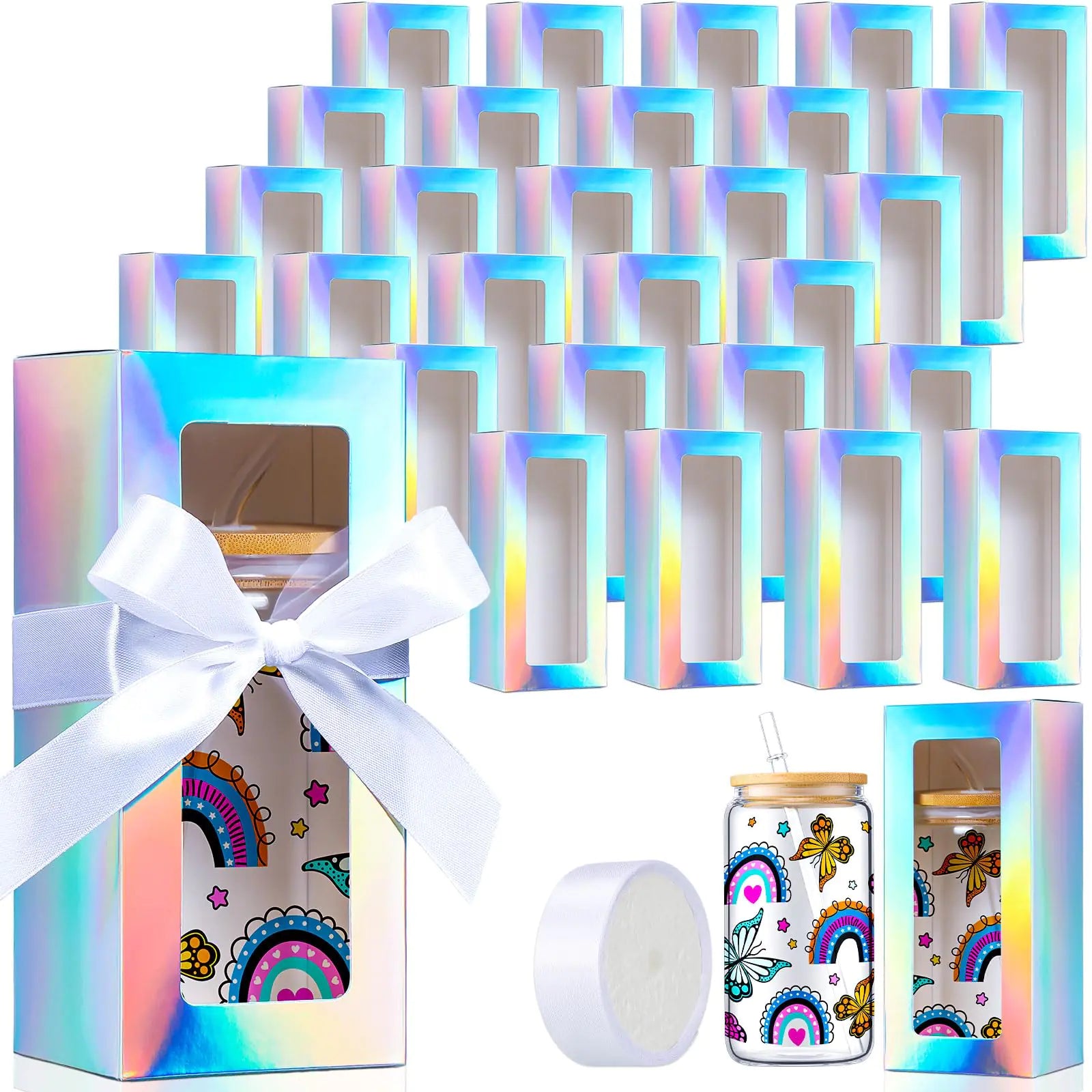 ClearView 60pc Tumbler Gift Boxes with Ribbon