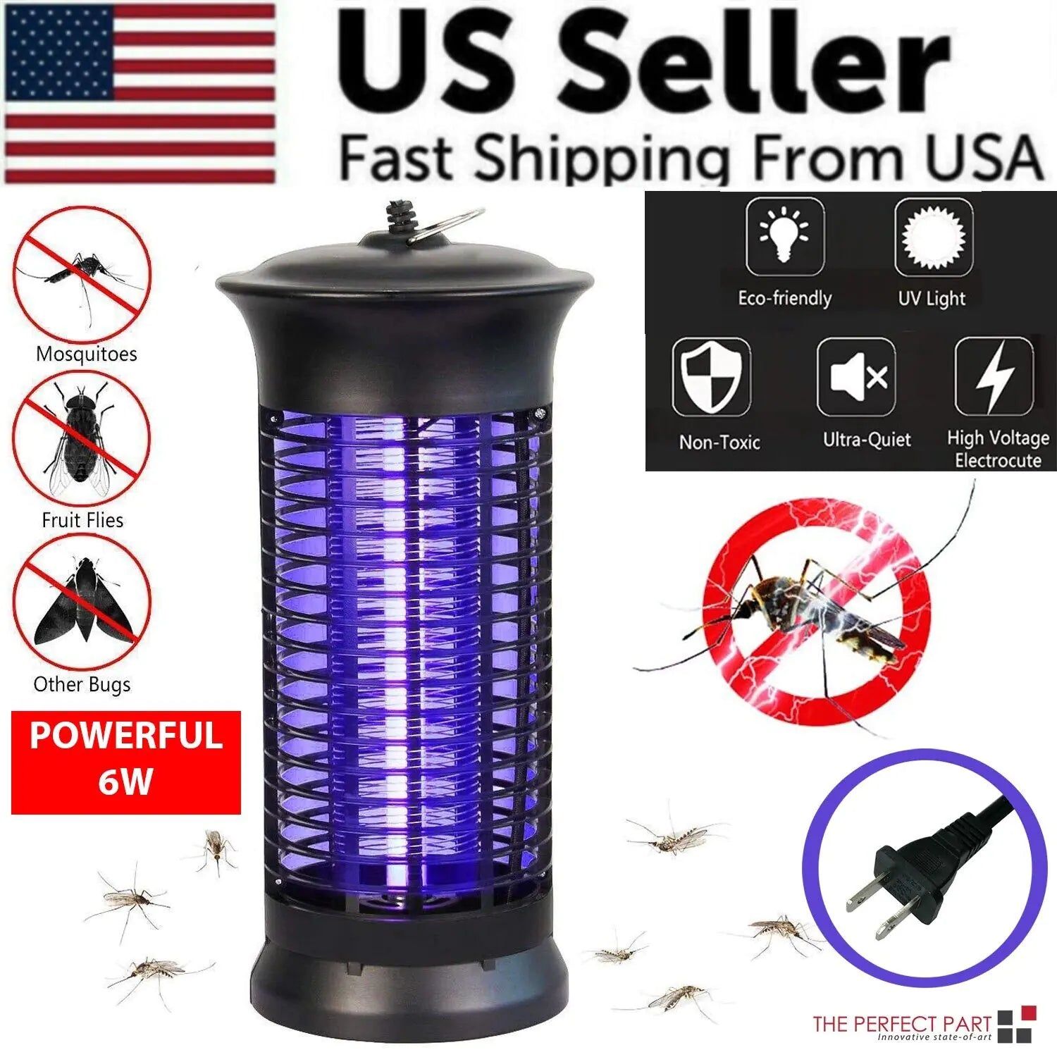 High-Voltage Fly & Mosquito Zapper 4000V